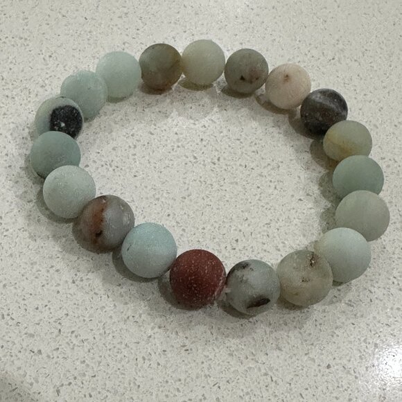 Magnesite Seafoam Green Matte Finish Stone Bracelet - Picture 5 of 6